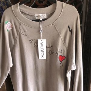 Wildfox baggy embroidered sweatshirt